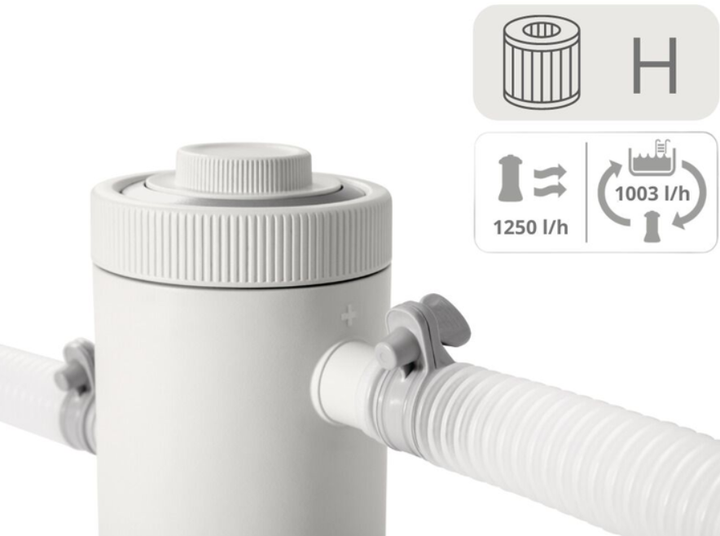 Картриджний фільтр-насос для басейну Intex 1250 л/год, з картриджем типу H, для басейнів до 5000 л (IND-26602) - зображення 9