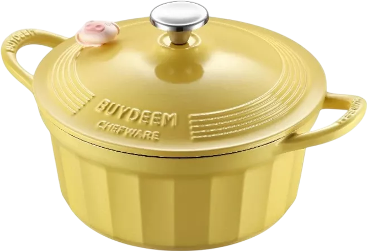 Garnek do gotowania gęsi Buydeem żeliwny emaliowany Mellow Yellow 3.9 l (6950386610109) - obraz 2