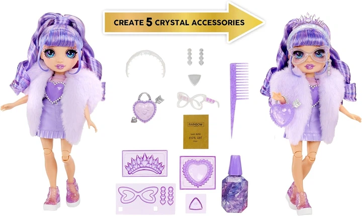 Lalka Rainbow High Creative Crystals Fashion Doll Violet (121404) (0035051121404) - obraz 6