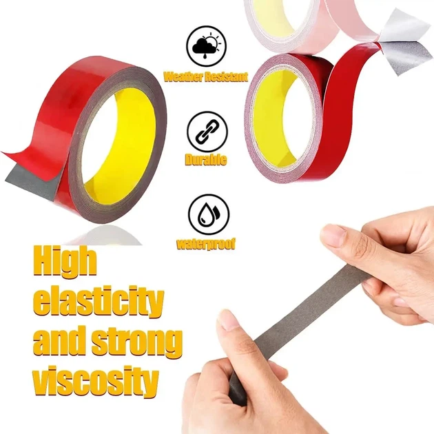 Клейка двостороння стрічка Adhesive Tape ширина 30 мм довжина 3 метри - Фото 4 Клейка двостороння стрічка Adhesive Tape ширина 30 мм довжина 3 метри - изображение 4