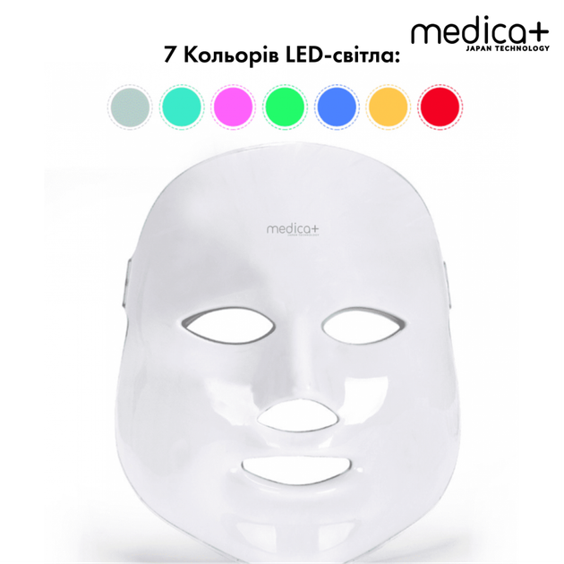 LED-маска для мікрострумової та світлотерапії Medica+ LEDMask 7X - зображення 7
