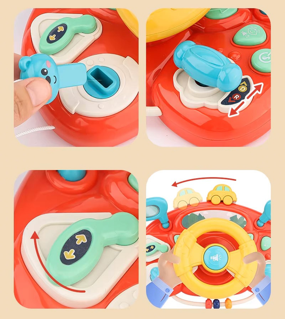 Интерактивная игрушка Музыкальный Руль WToys Украинское озвучивание Розовый - Фото 3 Интерактивная игрушка Музыкальный Руль WToys Украинское озвучивание Розовый - изображение 3