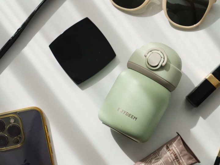 Термопляшка Buydeem з нержавіючої сталі Cozy Greenish 200 мл (6950386616460) - зображення 6