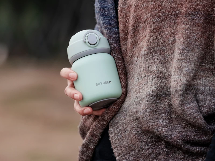 Термопляшка Buydeem з нержавіючої сталі Cozy Greenish 200 мл (6950386616460) - зображення 7