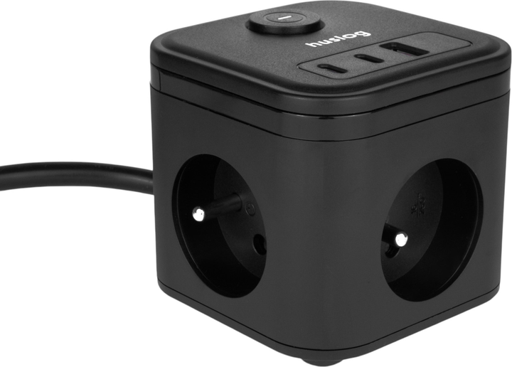 Przedłużacz Huslog HUS1002 Cube Extension Cord PD 20W Black (OWN000065) - obraz 7