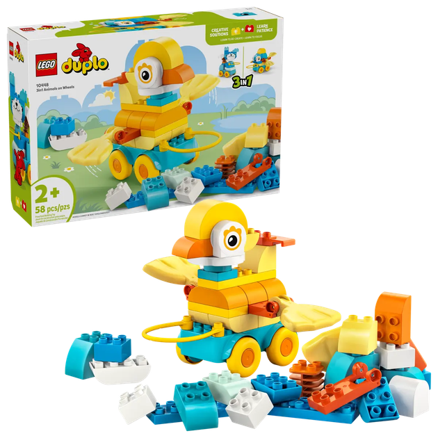 Zestaw klocków LEGO Duplo Zwierzątka na kółkach 3w1 58 elementów (10448) - obraz 1