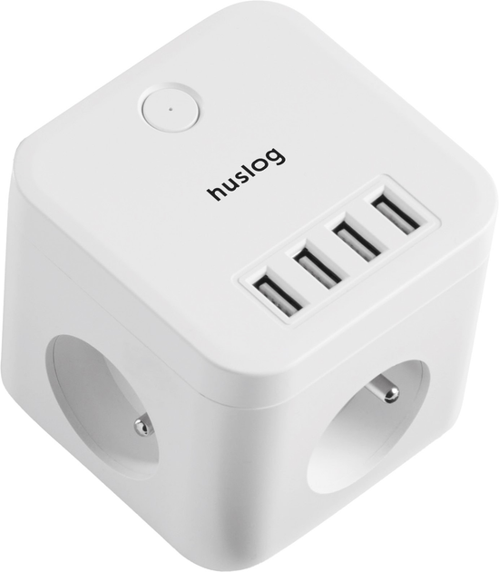 Przedłużacz Huslog EMX-190224 extension cord with 3 sockets 1.5 m White (BIE002976) - obraz 5