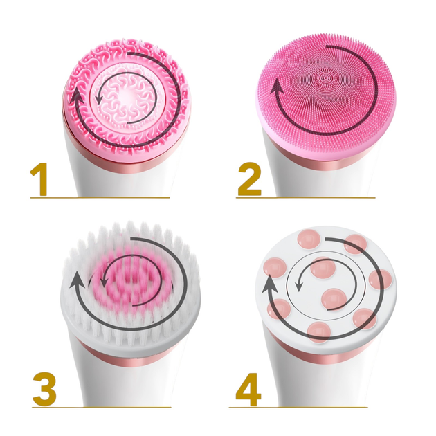 Пристрій Lumineo Brush Pro рожевий 4 насадки + гель для чутливої шкіри (5904726872765) - зображення 3