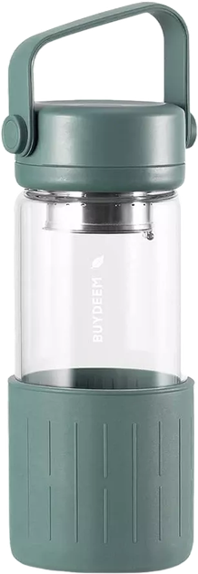 Termobutelka Buydeem szklana z zaparzaczem Cozy Greenish 350 ml (6950386606805) - obraz 1