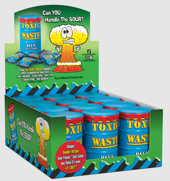 Конфеты Toxic Waste Синяя бочка 42 г (5060045053121) - изображение 2