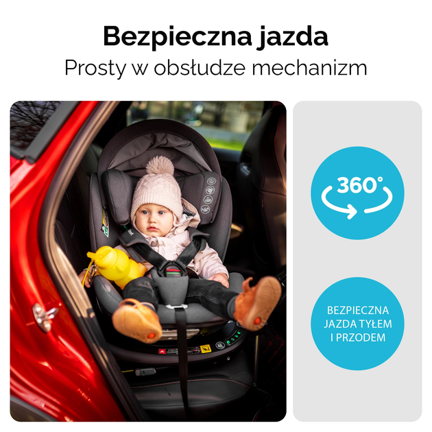 Автокрісло Kidnort Orn DK-080737 40-150 см чорне (5902983624875) - зображення 12