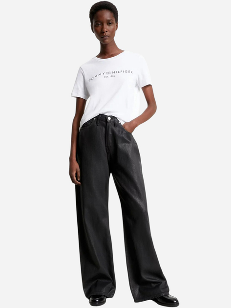 Koszulka damska bawełniana Tommy Hilfiger WW0WW40276-ACI XS Biała (8720637080658) - obraz 2