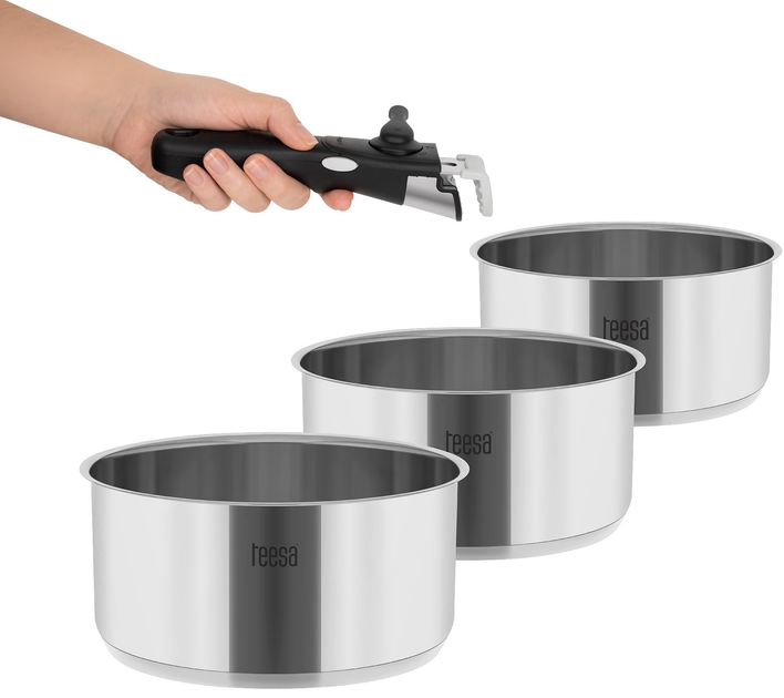 Zestaw garnków Teesa Cook Expert Single Hand TSA0148 z odłączaną rączką 4 elementy (5901890075114) - obraz 2