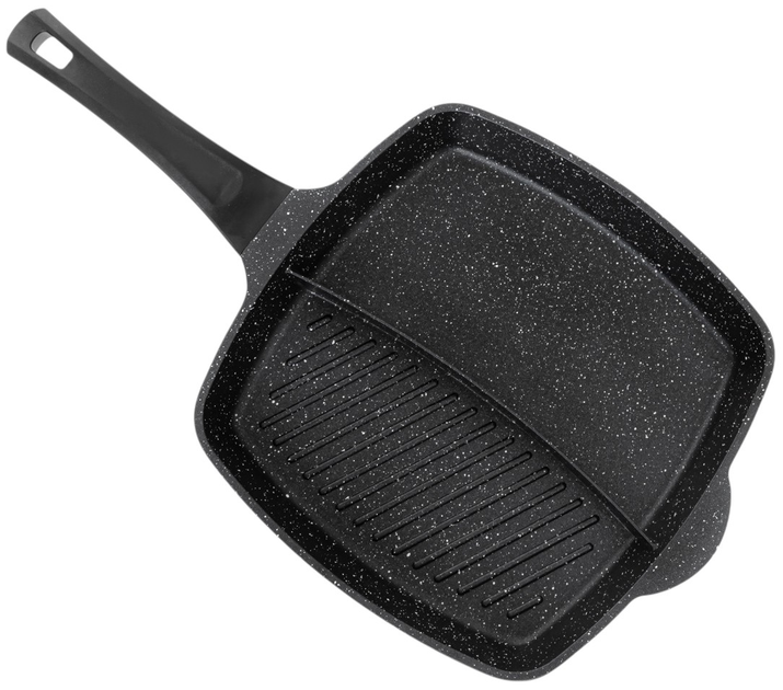 Patelnia grillowa Homla Lucaso z przegródką Czarna 28 cm (5904183845906) - obraz 2