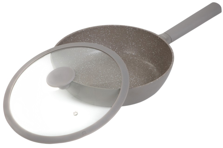 Patelnia Homla Tristan głęboka z pokrywką Szara 28 cm (5904183887821) - obraz 2