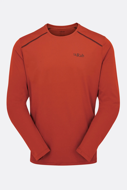 Футболка Rab Force LS Tee Tuscan Red червона чоловіча M - Фото 1 Футболка Rab Force LS Tee Tuscan Red червона чоловіча M - зображення 1