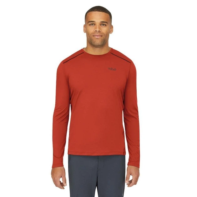 Футболка Rab Force LS Tee Tuscan Red червона чоловіча M - Фото 2 Футболка Rab Force LS Tee Tuscan Red червона чоловіча M - зображення 2