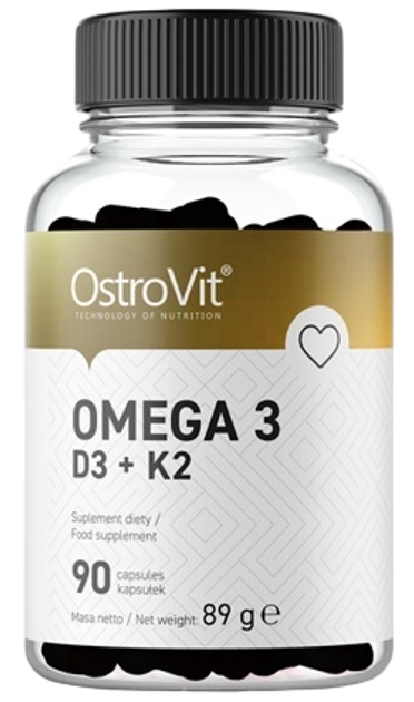 Suplement diety OstroVit Omega 3 D3 + K2 90 tabletek (5903246220308) - obraz 1