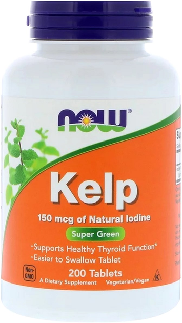 Suplement diety Jod naturalny Now Foods Kelp 150 mcg 200 tabletek (733739026804) - obraz 1