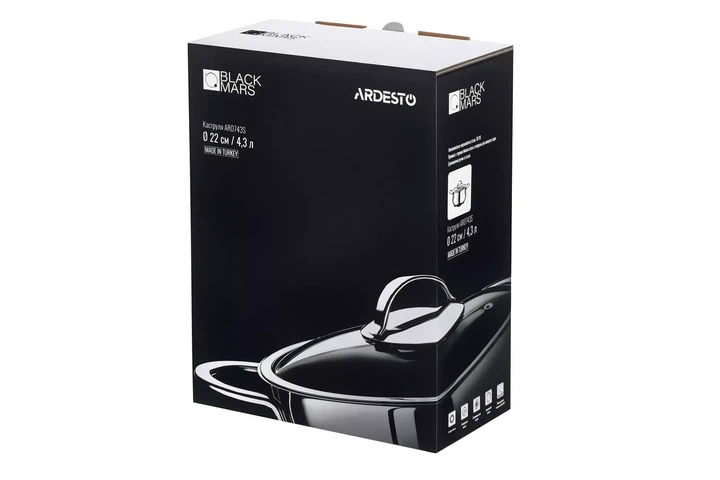 Каструля Ardesto Black Mars 4.3 л 22 см нержавіюча сталь (AR0743S) - зображення 8