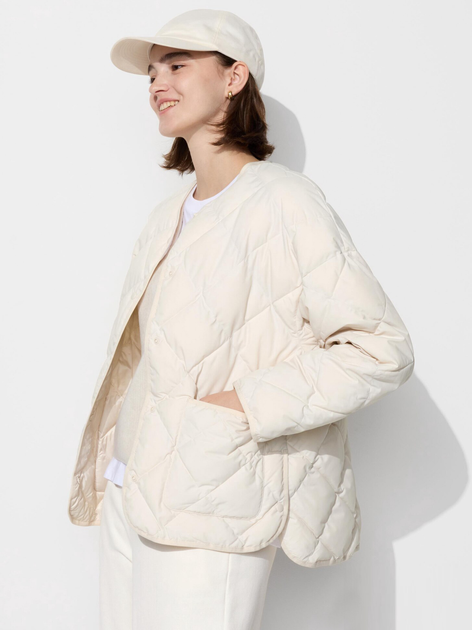 Куртка демисезонная короткая женская UNIQLO 308306195 XL Молочная (1159829643) 