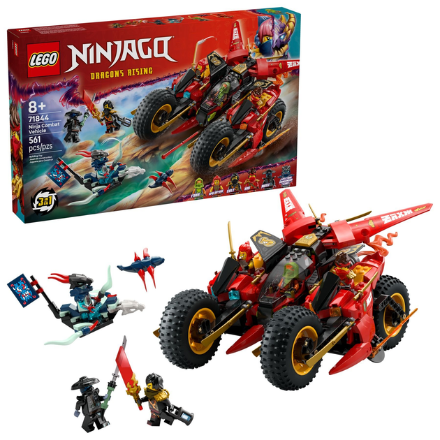 Klocki konstrukcyjne LEGO Ninjago Pojazd bojowy ninja 3 w 1 561 element (71844) - obraz 2