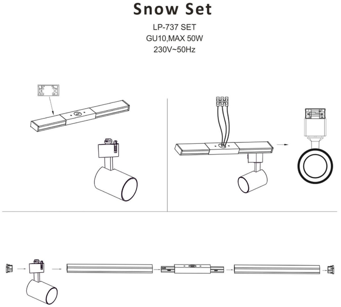 Lampa wisząca Light Prestige Snow SET 1F 4xGU10 White (LP-737 WH SET) - obraz 7