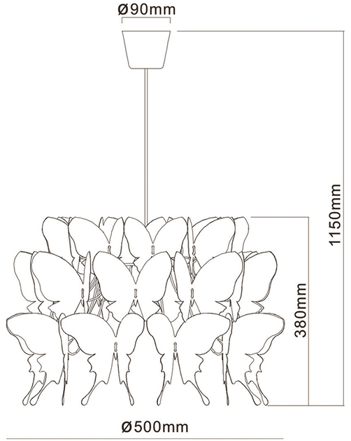 Підвісний світильник Light Prestige Farfalla LP-3439/1P WHITE - зображення 3