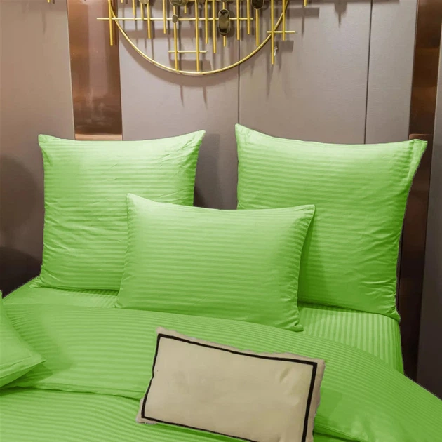 Простирадло MirSon Royal Soft Stripe 30-0016 Light Green 110х160 см - изображение 2