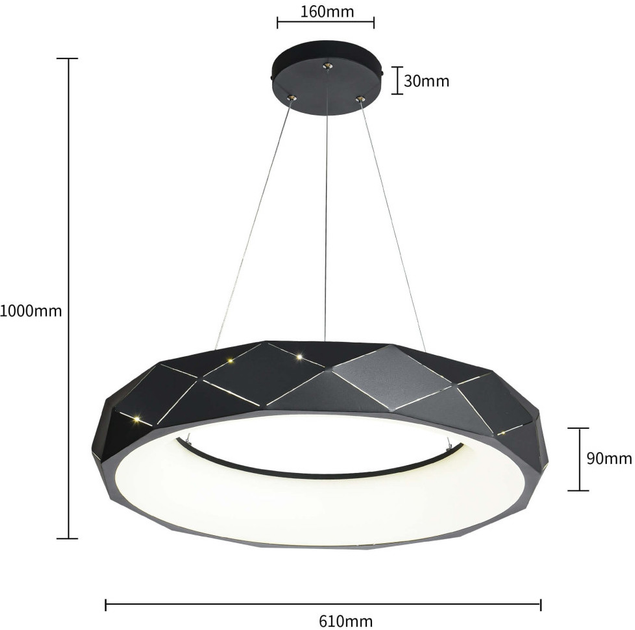 Lampa wisząca Light Prestige Reus LP-8069/1P LED BK - obraz 5