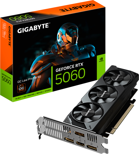 Karta graficzna Gigabyte PCI-Ex GeForce RTX 5060 OC Low Profile 8G 8GB GDDR7 (128bit) (2512/28000) (HDMI, 3 x DisplayPort) (GV-N5060OC-8GL) - obraz 8