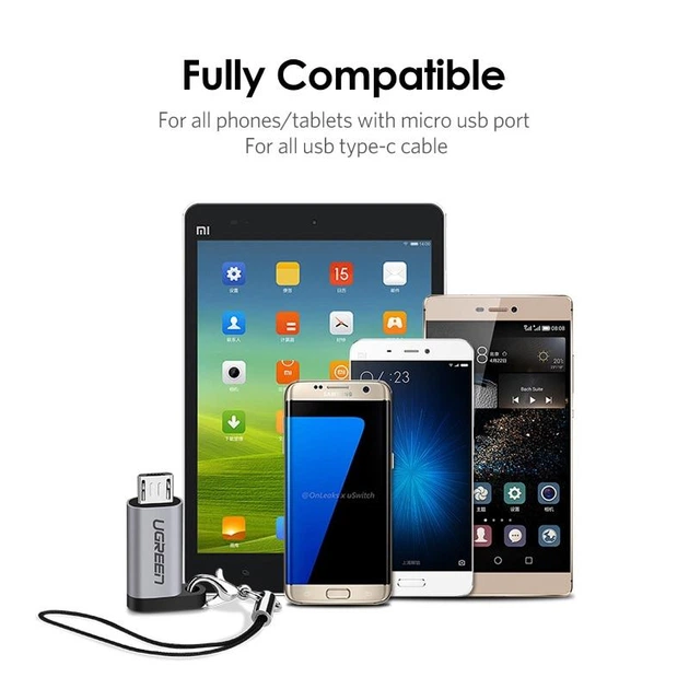 Перехідник-адаптер USB Type-C до microUSB Ugreen US282 (Сірий) - изображение 7