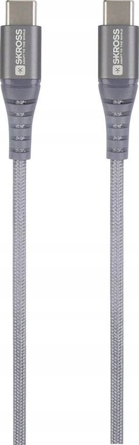 Kabel Skross USB-C to USB-C 1.2 m Space Gray (SKCA0017C-C120CN) - obraz 1
