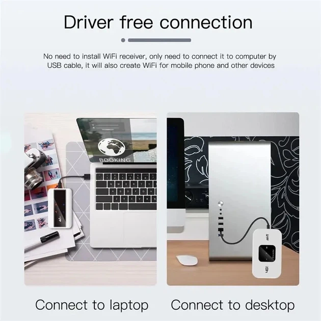 Wi-Fi роутер TIANJIE 4G 150Mbps M800-3-LCD (Білий) - изображение 6