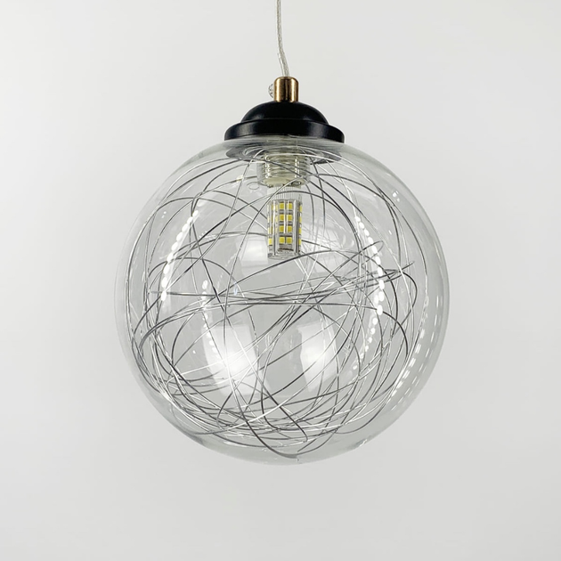 Підвіс Transparent Bubbles з плафоном з металевою хромованою ниткою Line.F 371/1 - зображення 4
