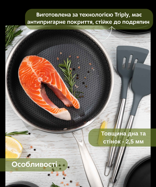 Сковорода Ardesto Black Mars Avior 24 см Серая (AR0720BS) - изображение 9
