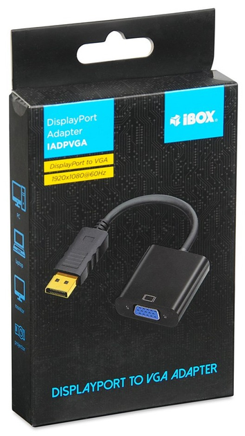 Адаптер iBox Display Port to VGA Black (IADPVGA) - зображення 4