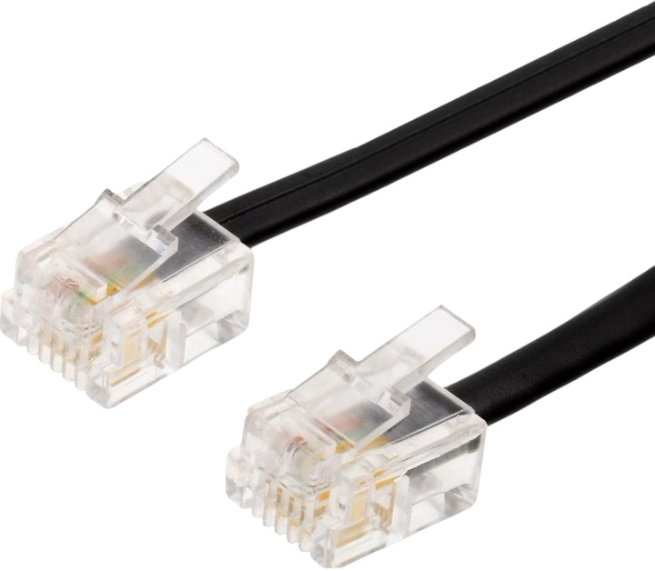 Кабель Helos 6P4C/6P4C 4adr 1.5 m RJ-11 to RJ-11 Black (4005938153039) - зображення 1