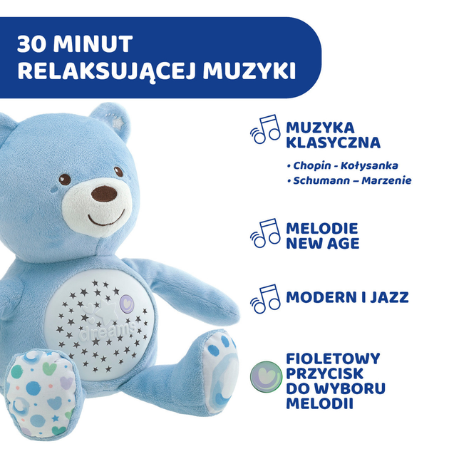 Нічник проектор Chicco First Dreams Ведмедик Синій (8058664060368) - зображення 4