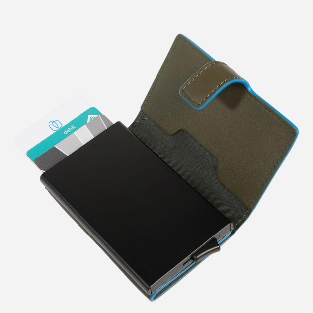 Etui na karty męskie skórzane Piquadro PP5649S138R/VE Oliwkowe - obraz 5