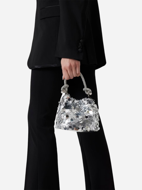 Torebka damska mini Guess Holiday HWEY9538750-SIL Srebrna - obraz 3