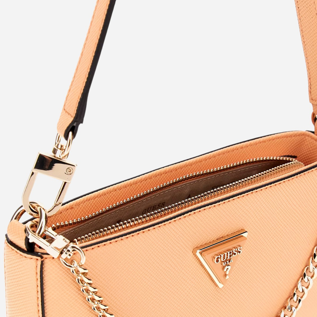 Torebka bagietka damska mini Guess Noelle HWZG7879720-APR Morelowa - obraz 3