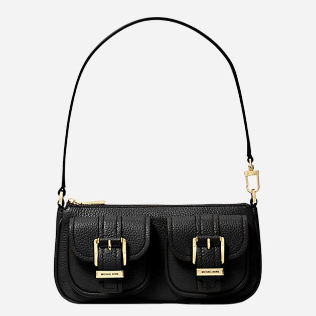 Сумка багет сідло жіноча з натуральної шкіри маленька Michael Kors Zoey 32S5GZCU1L-001 Чорна (800070339774) - зображення 1