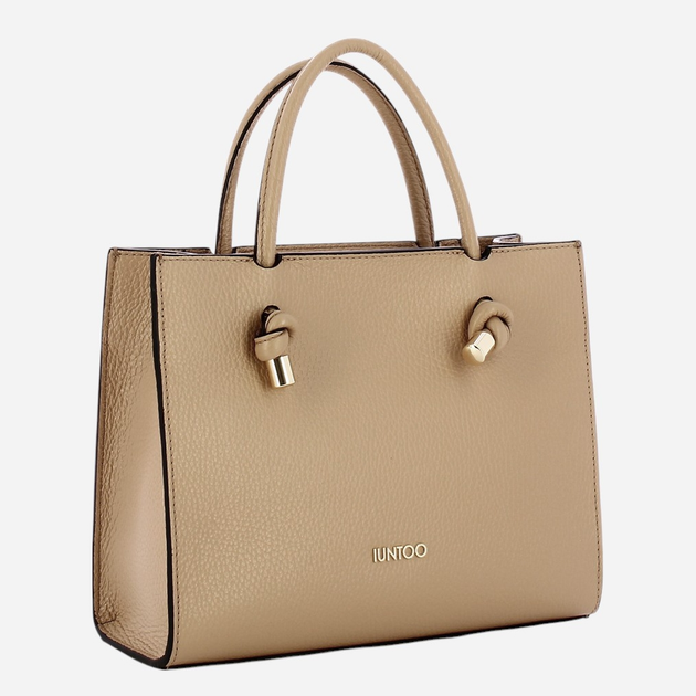 Torebka crossbody damska skórzana IUNTOO Armonia 168117-082 Jasnobrązowa - obraz 3