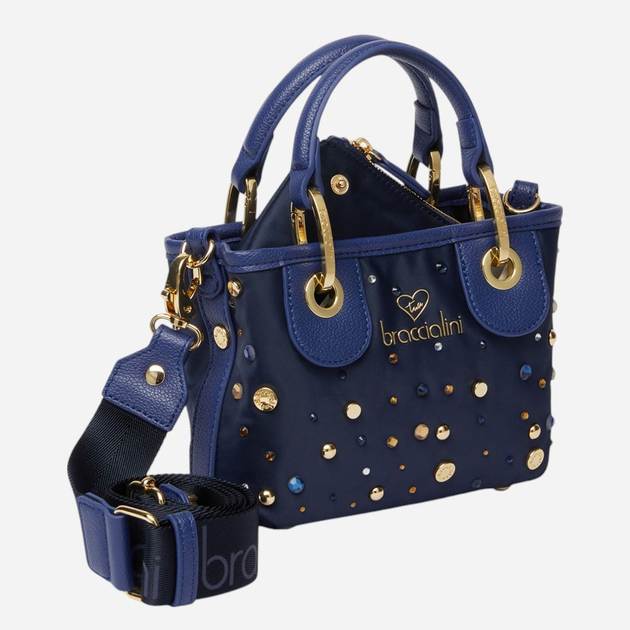 Torebka crossbody damska materiałowa Braccialini Beth B18264-TY-200 Niebieska - obraz 4