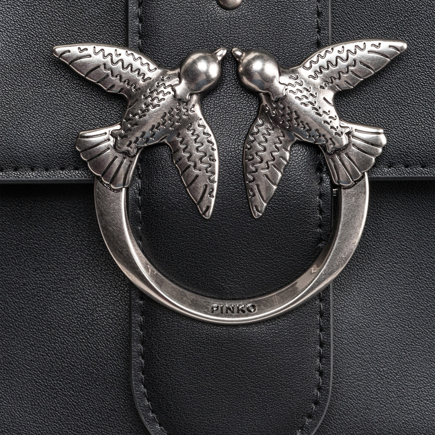 Torebka crossbody damska skórzana Pinko Love One 100053A0F1-Z99O Czarna - obraz 5