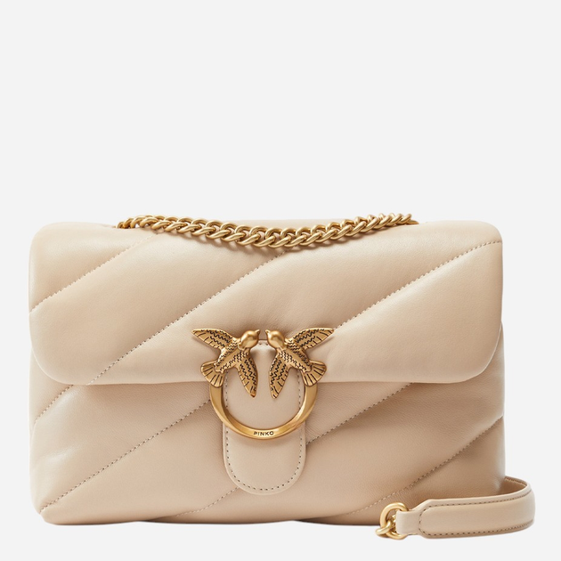 Torebka crossbody damska skórzana Pinko Love Puff 100038A0F2-C50Q Beżowa - obraz 1
