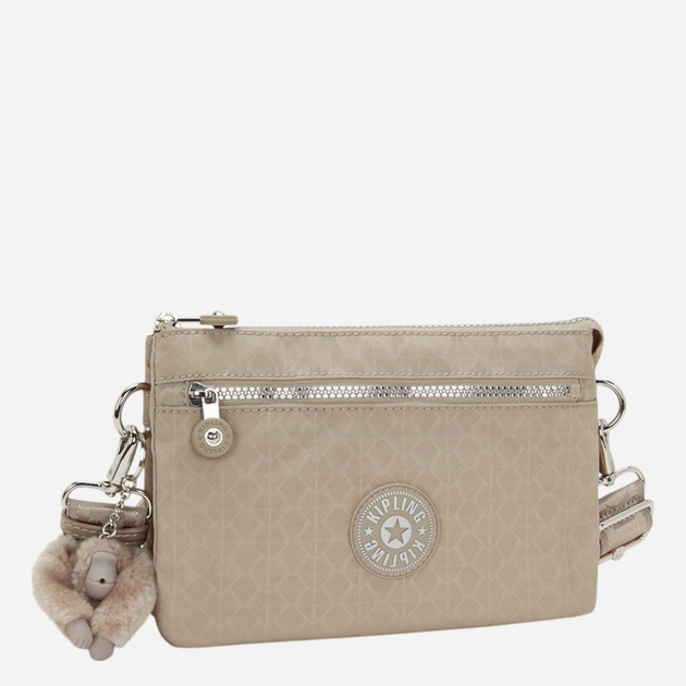 Torebka crossbody damska materiałowa Kipling Riri KPKI474542N1001 Beżowa - obraz 4