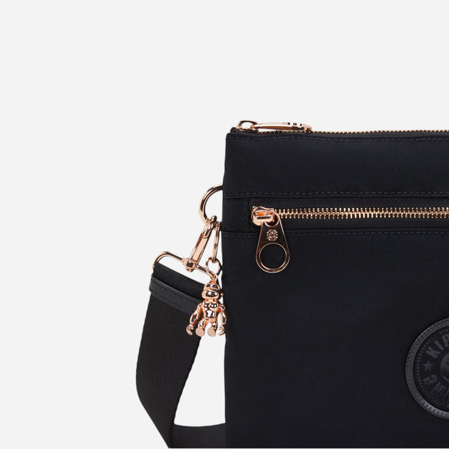 Torebka crossbody damska materiałowa Kipling Riri KPKI450762Q1001 Czarna - obraz 6