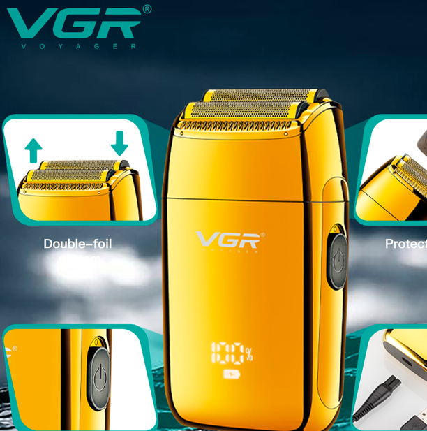 Электробритва аккумуляторная VGR V-399 Type-C Черный (t6083) - изображение 5